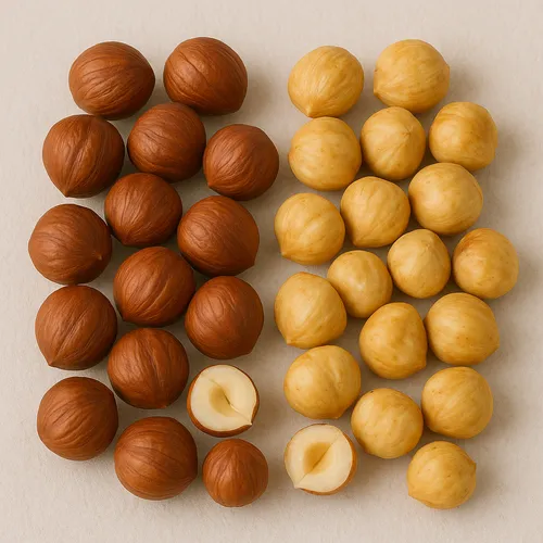 Raw vs roasted hazelnuts